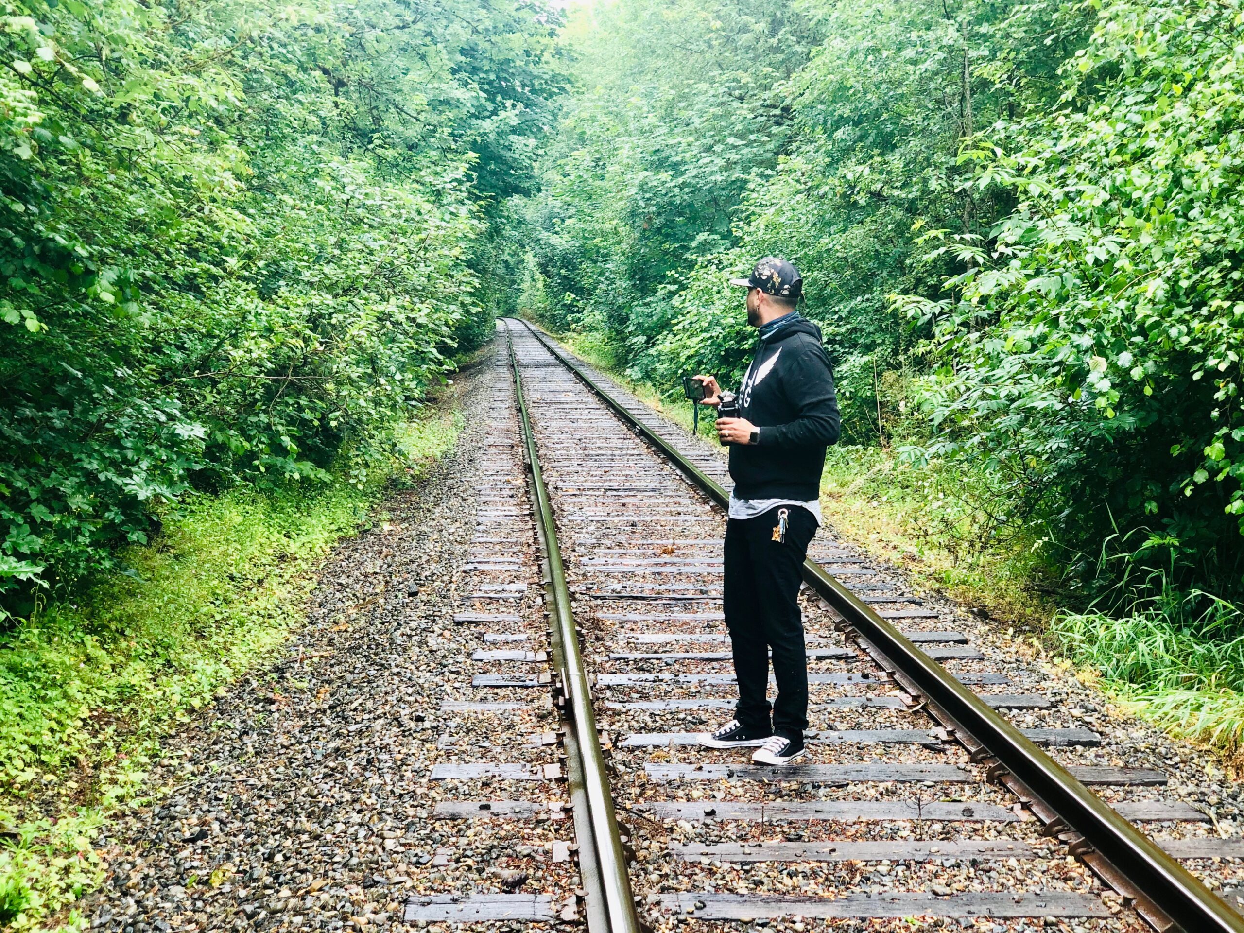 James visits the potential escape route - railroad tracks between I5 and Case Rd.