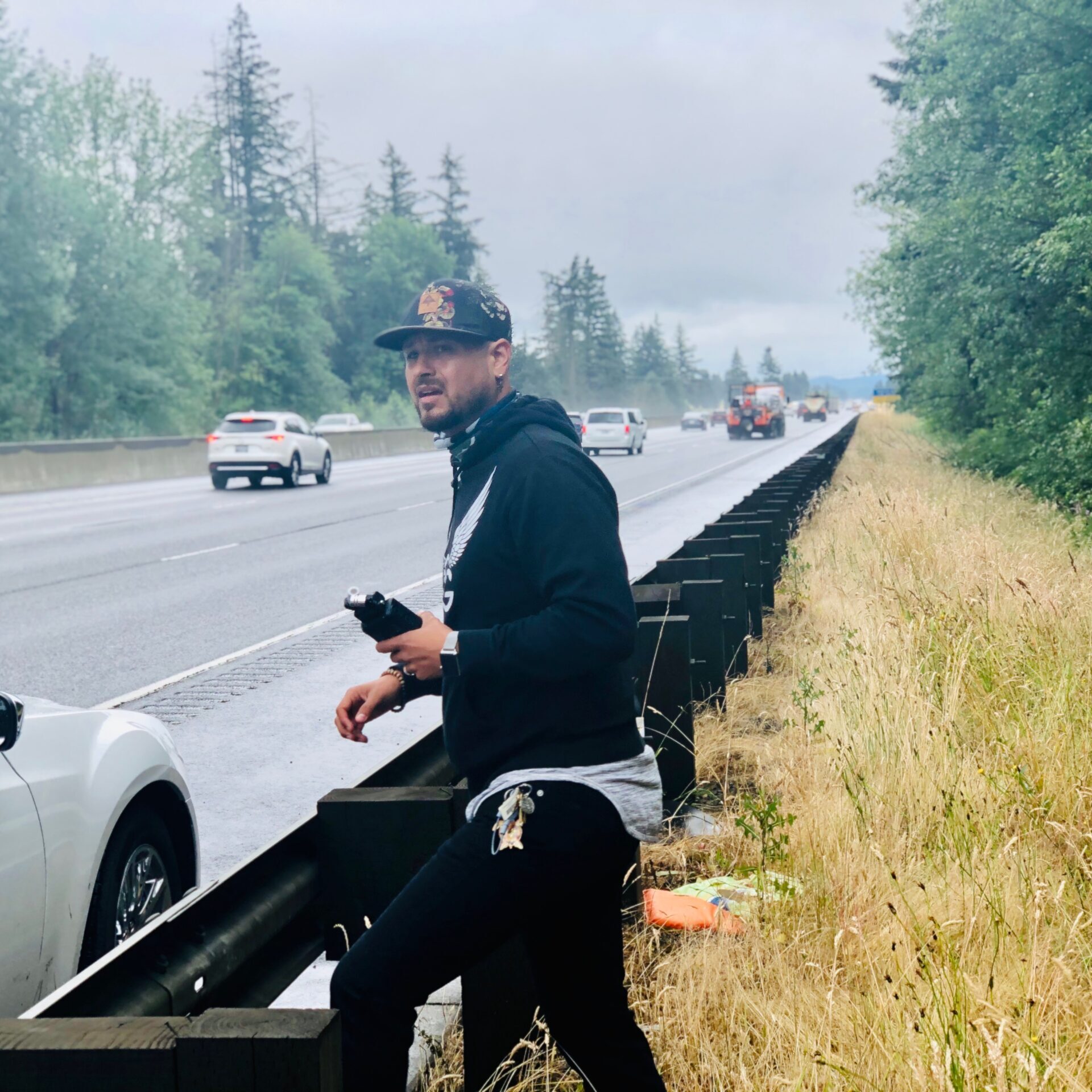 James visits the potential escape route - railroad tracks between I5 and Case Rd.