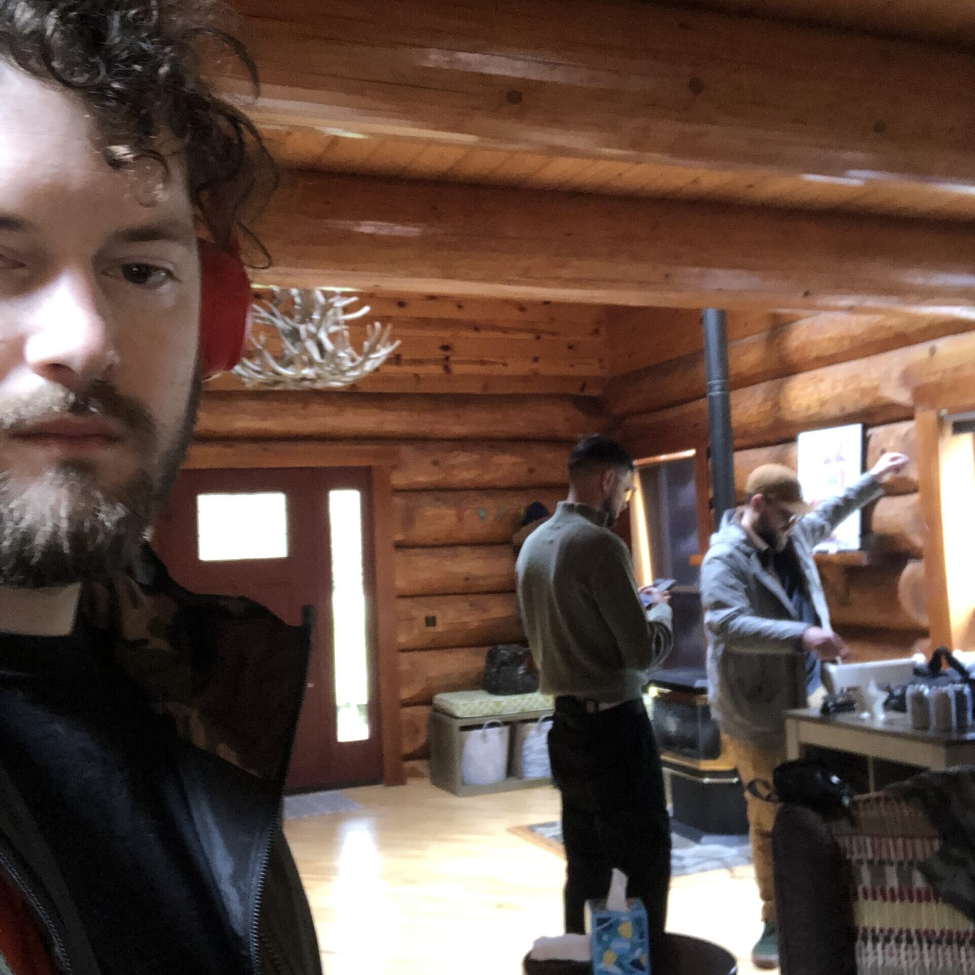 S4 Trip 1 - Alex captures a selfie while Shane mic's James up for the day